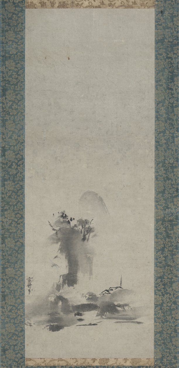 Haboku, krajobraz z rozbryzgami atramentu autorstwa Toyo Sesshu
