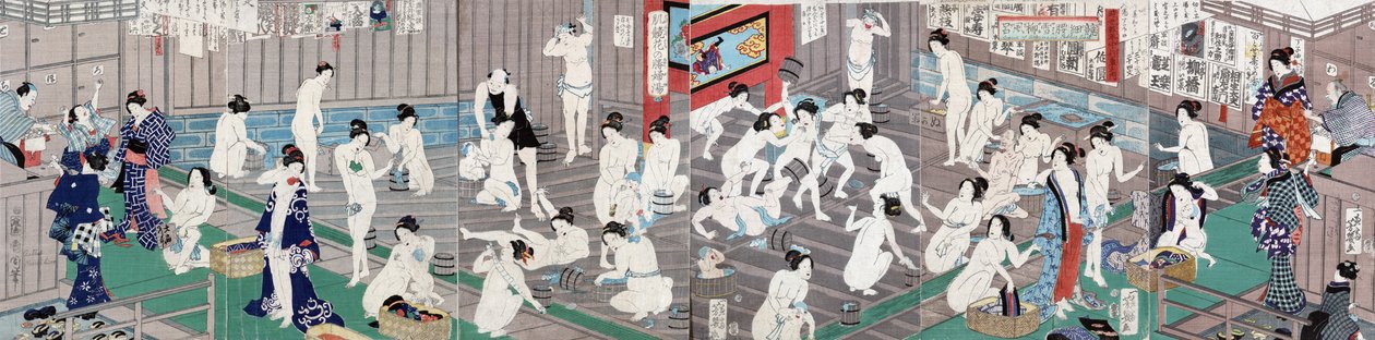 Nagie ciała, 1868 autorstwa Toyohara Kunichika