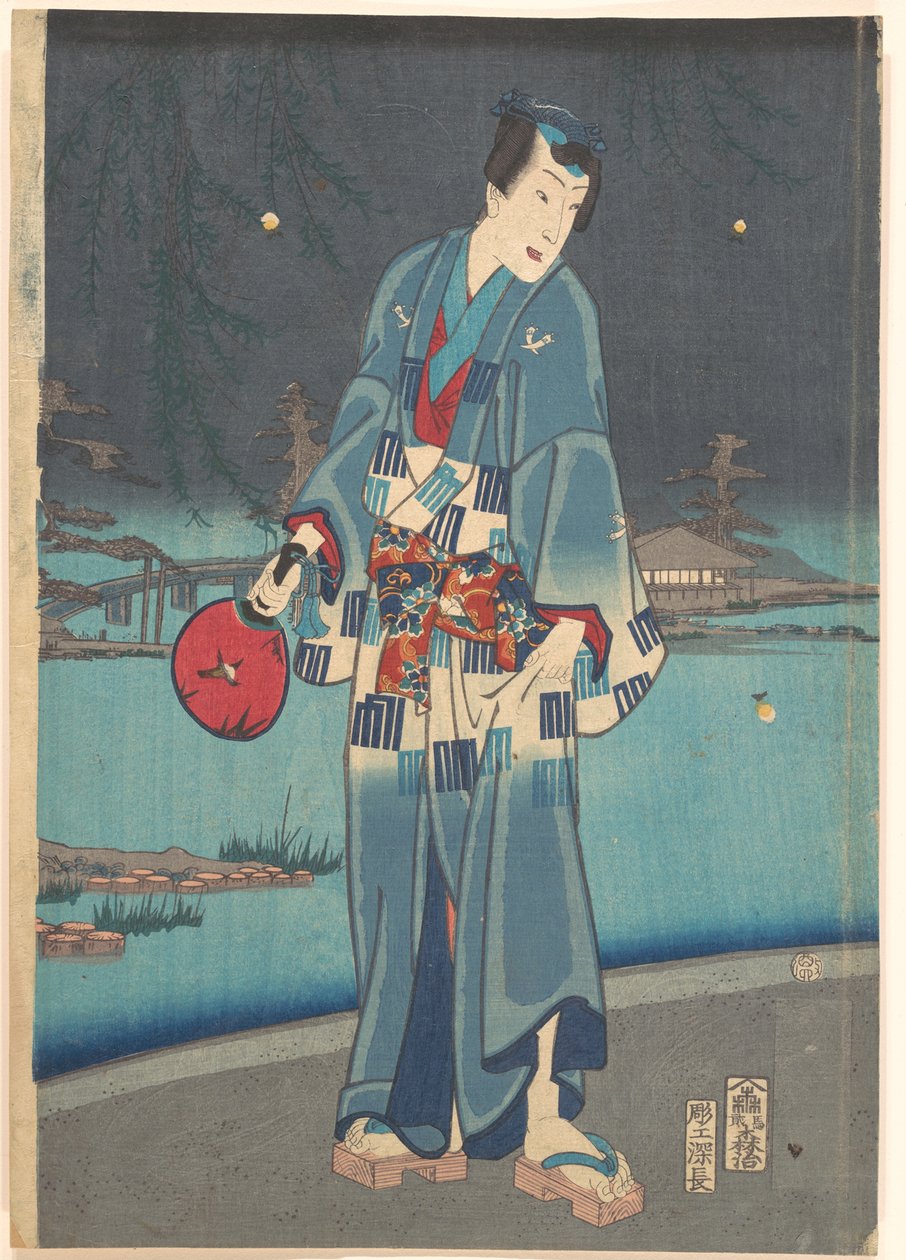 Współczesny Genji - Oglądanie świetlików (Imayō Genji Shiken Hotaru Asobi) autorstwa Toyohara Kunichika