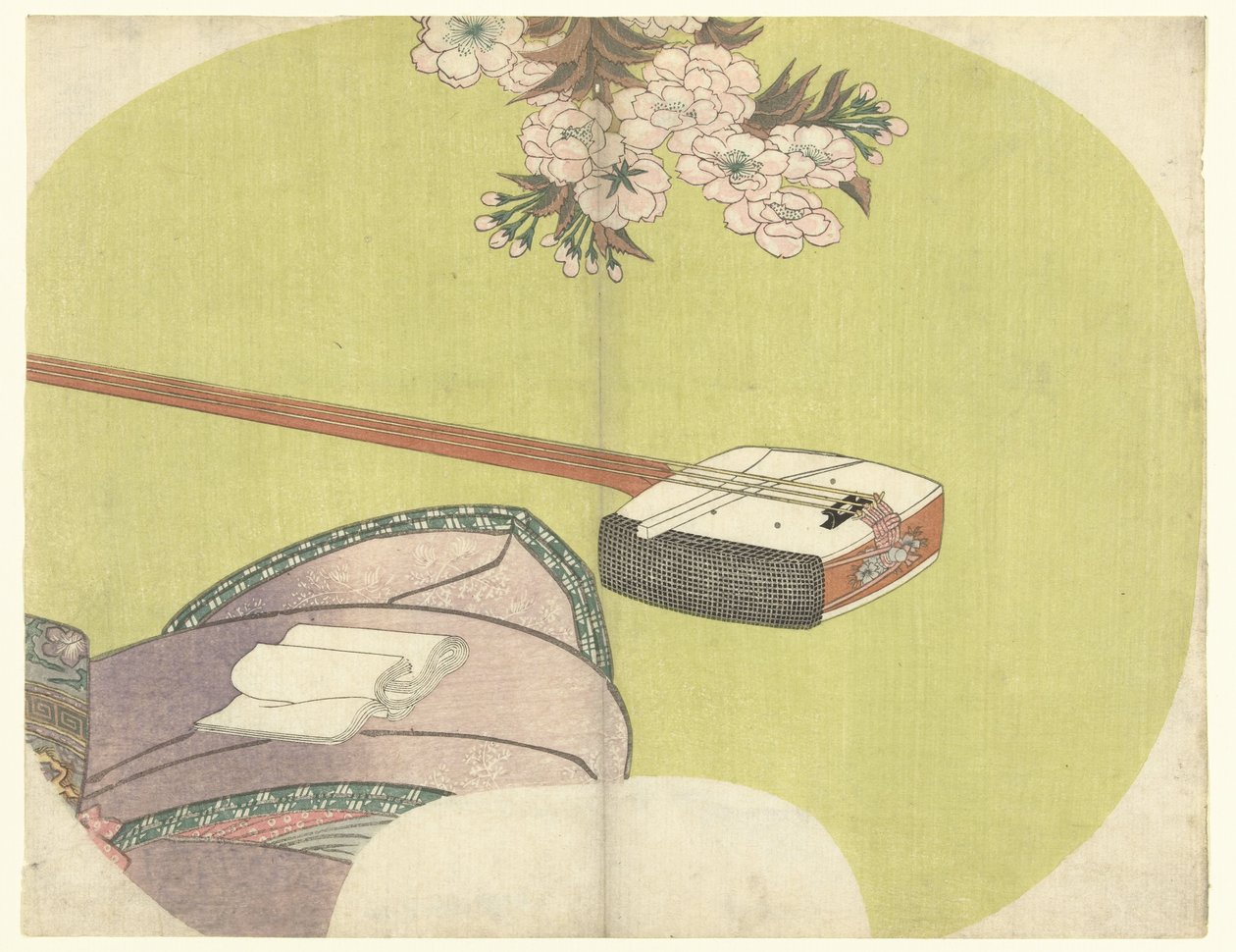 Kurtyzana i shamisen Modern Twelve Months (tytuł serii) autorstwa Toyokuni (II) , Utagawa