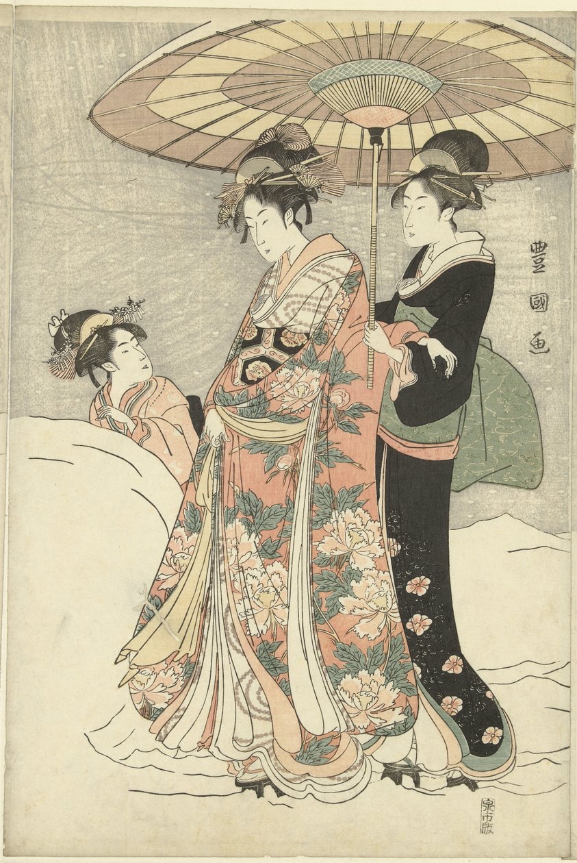Śnieżna kula autorstwa Toyokuni (II) , Utagawa