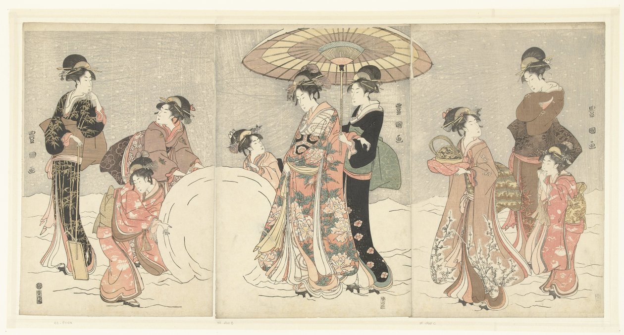 Śnieżna kula autorstwa Toyokuni (II) , Utagawa