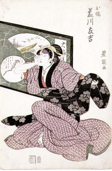 Aktor Fujikawa Tomokichi II jako O-Kaji, wyd. ok. 1811 r. autorstwa Utagawa Toyokuni