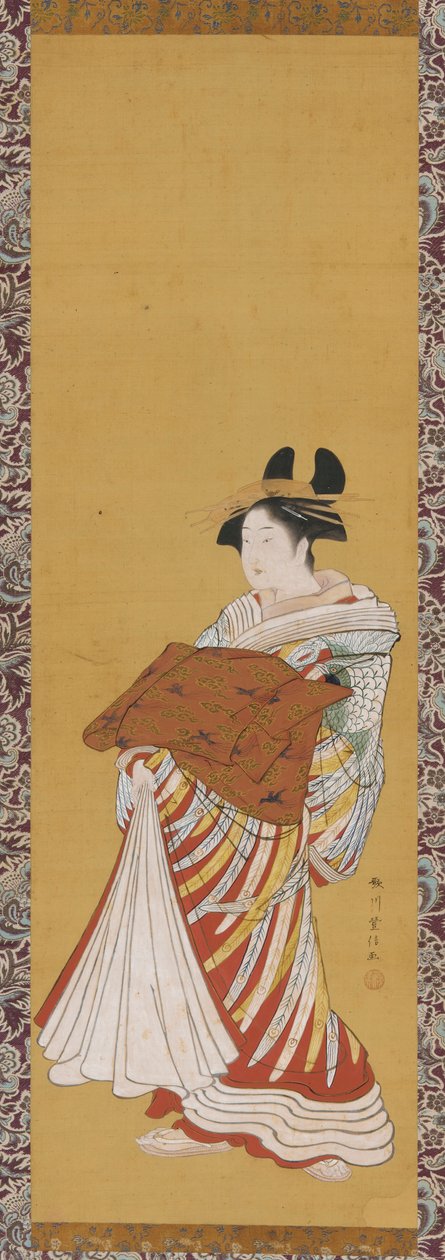 Yudokoro Oto w para autorstwa Toyonobu Utagawa
