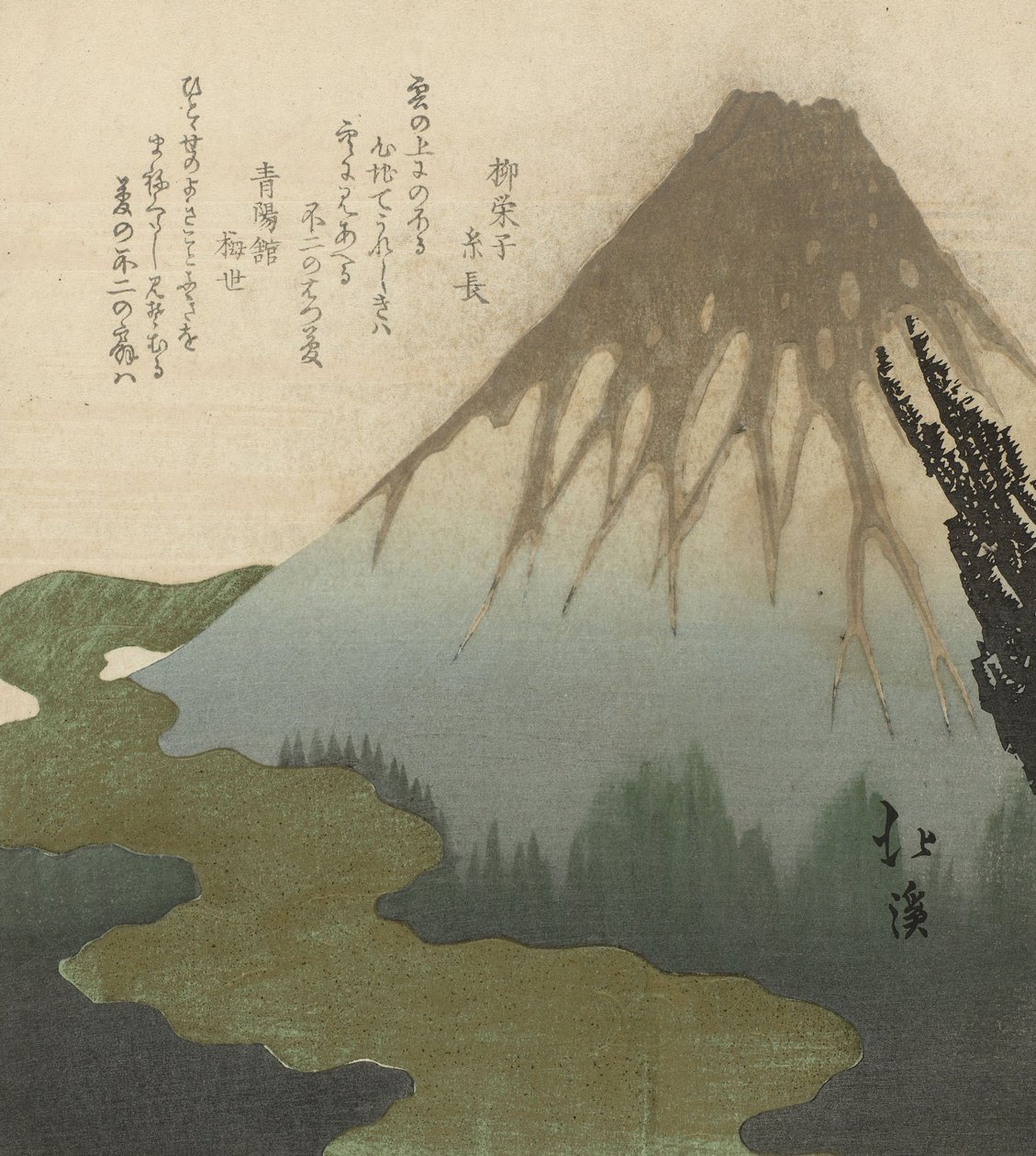 Góra Fuji, 1890-1900 (odbitka drzeworytowa) autorstwa Toyota Hokkei