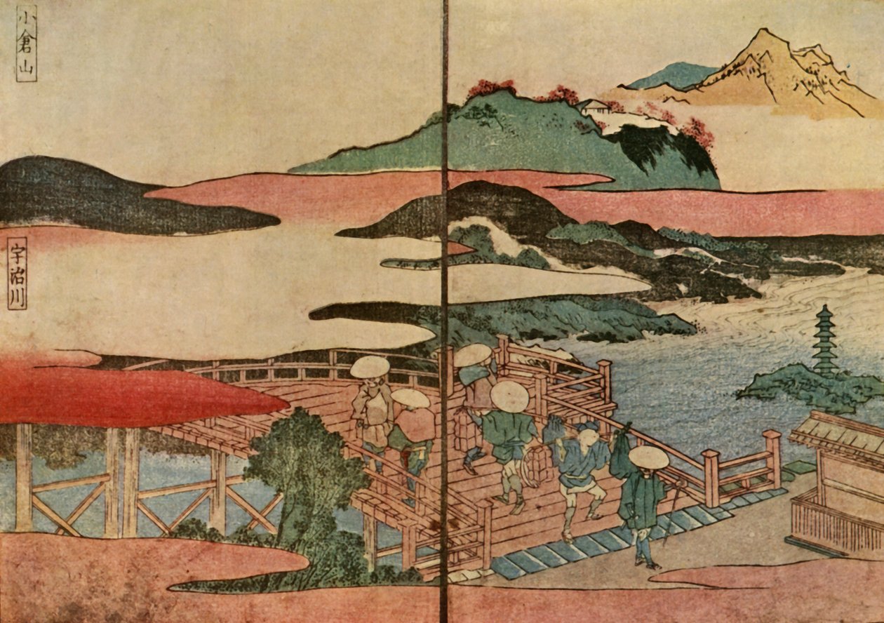 Góra Ogura i rzeka Uji, 1824, 1924. autorstwa Toyota Hokkei
