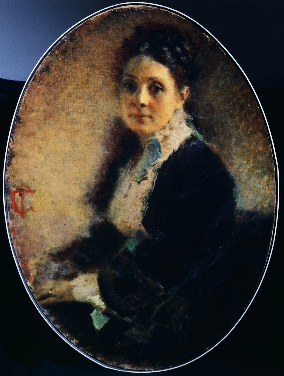 Portret pani Deschamps — Tranquillo Cremona autorstwa Tranquillo Cremona