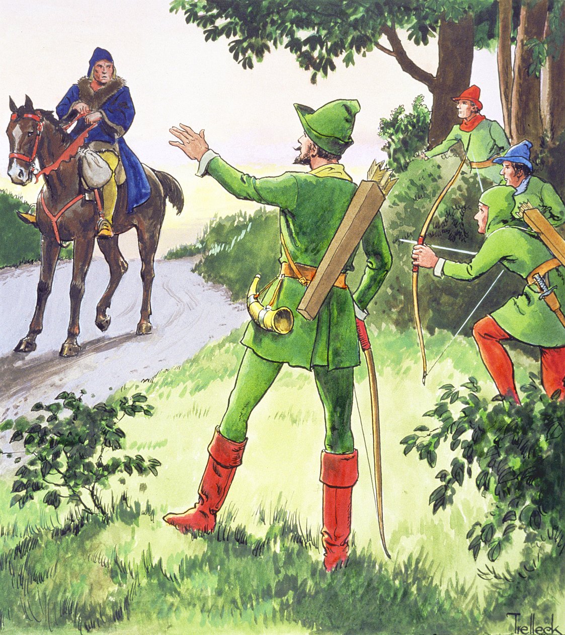 Robin Hood, z „Peeps to the Past”, opublikowany ok. 1900 r. autorstwa Trelleek