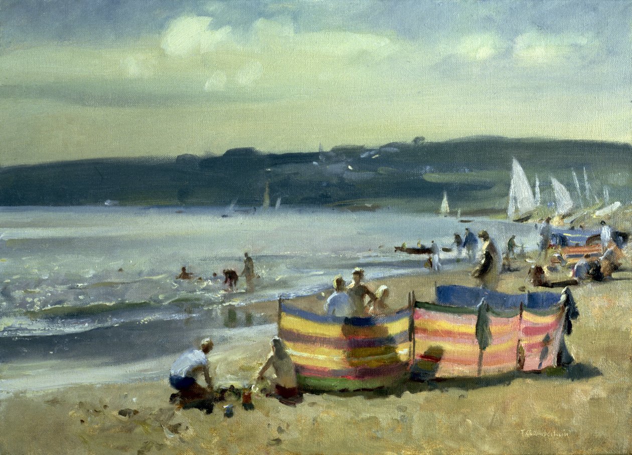 Dzieci na plaży w Abersoch autorstwa Trevor Chamberlain