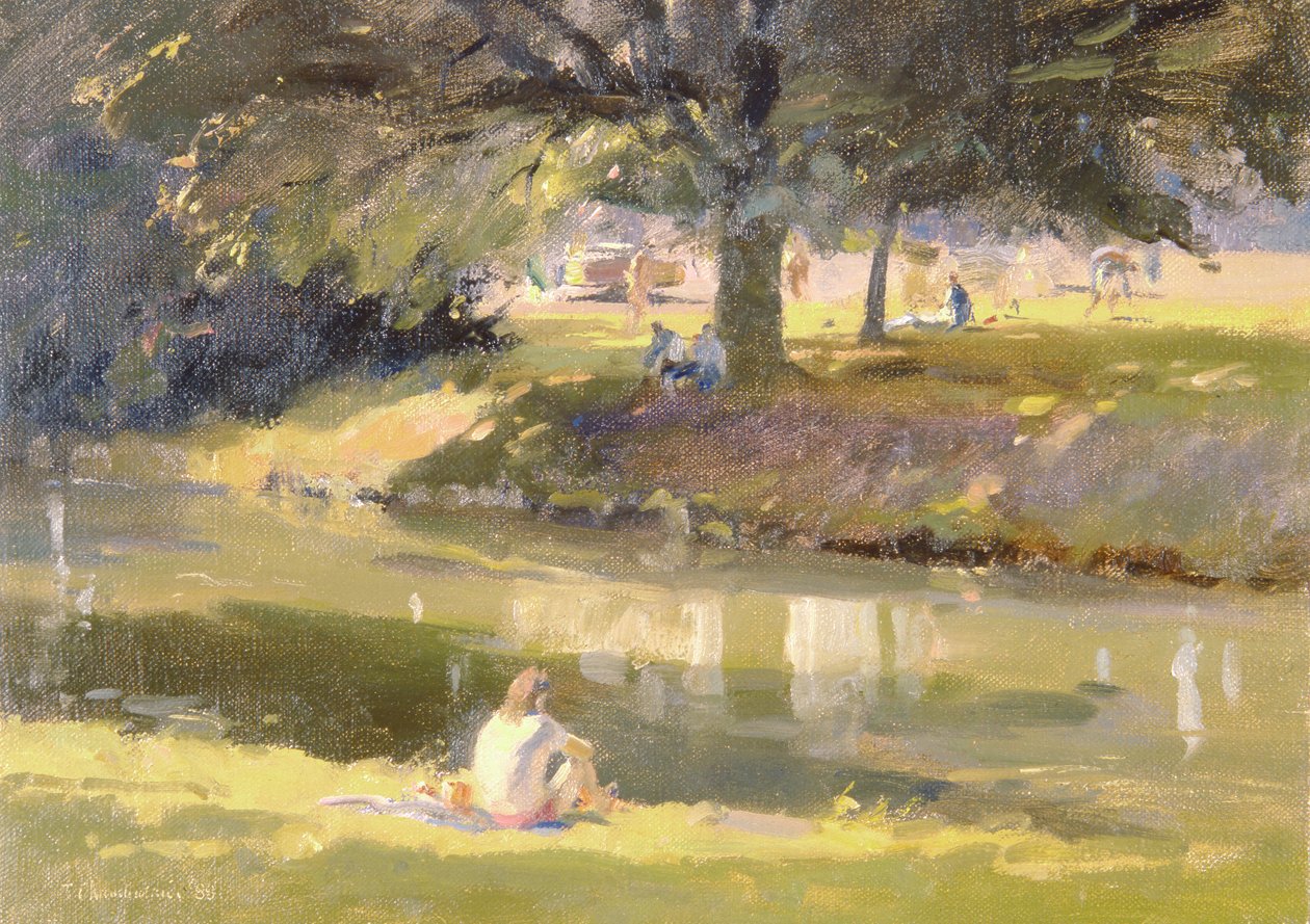 Lato, tereny zamkowe, Hertford, 1988 autorstwa Trevor Chamberlain