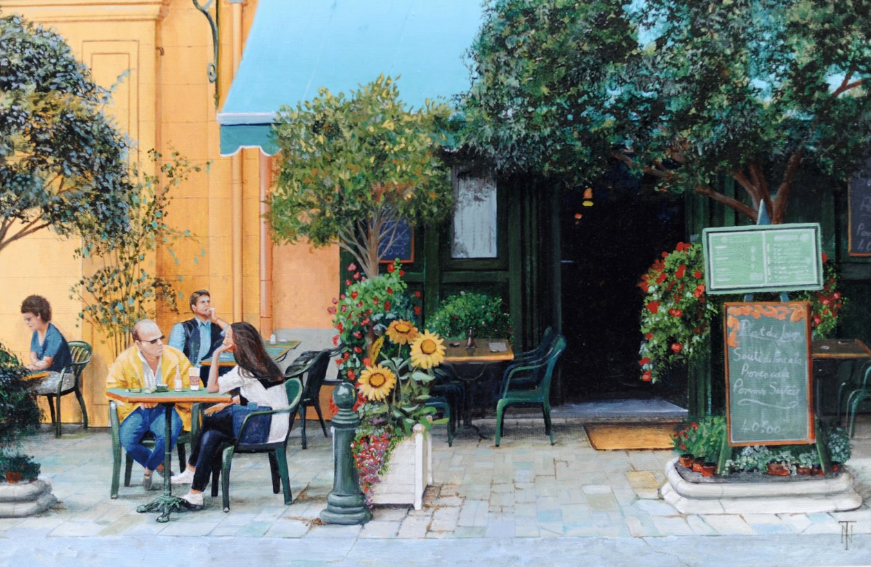 Kawiarnia, Aix-En-Provence, 1999 autorstwa Trevor Neal