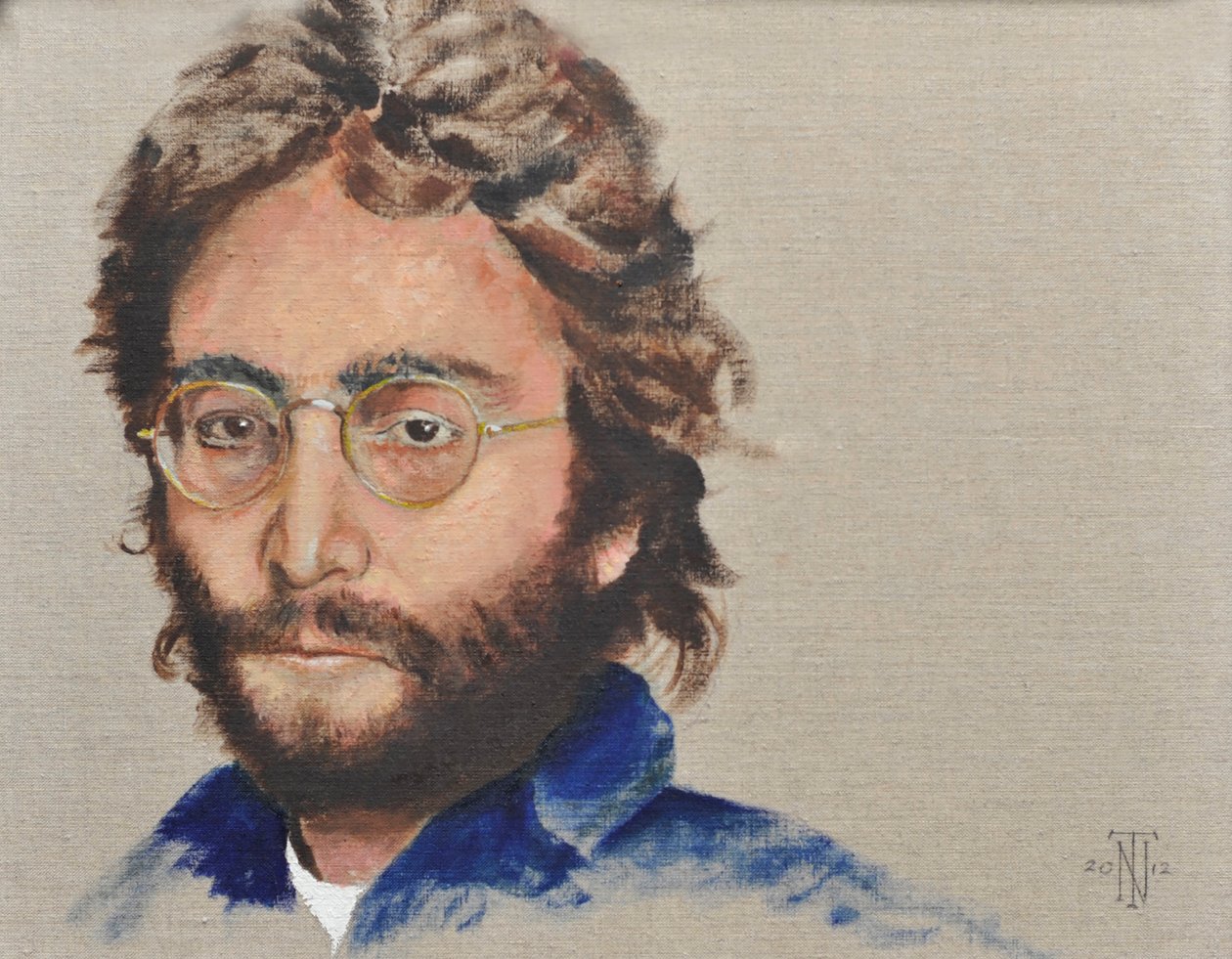 Lennon, 2012 (olej na odwrocie płótna) autorstwa Trevor Neal