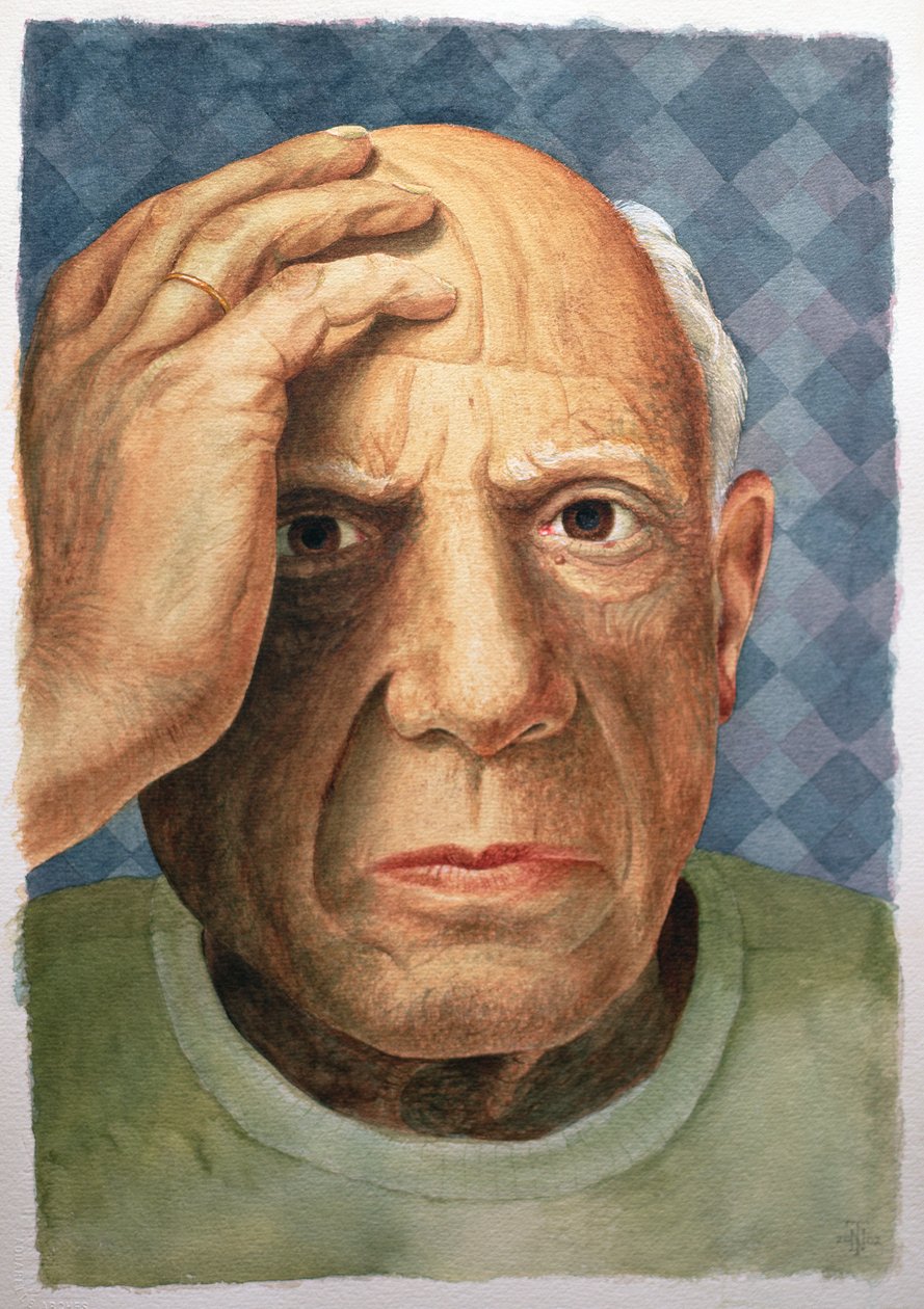 Picasso (1881-1973) (wc + kolor nadwozia na papierze łukowym) autorstwa Trevor Neal