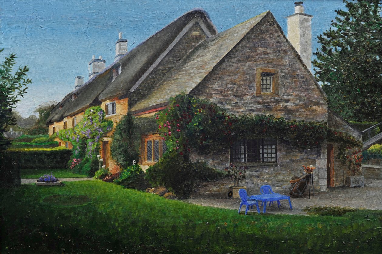 Chata kryta strzechą, Great Tew, 2014 autorstwa Trevor Neal