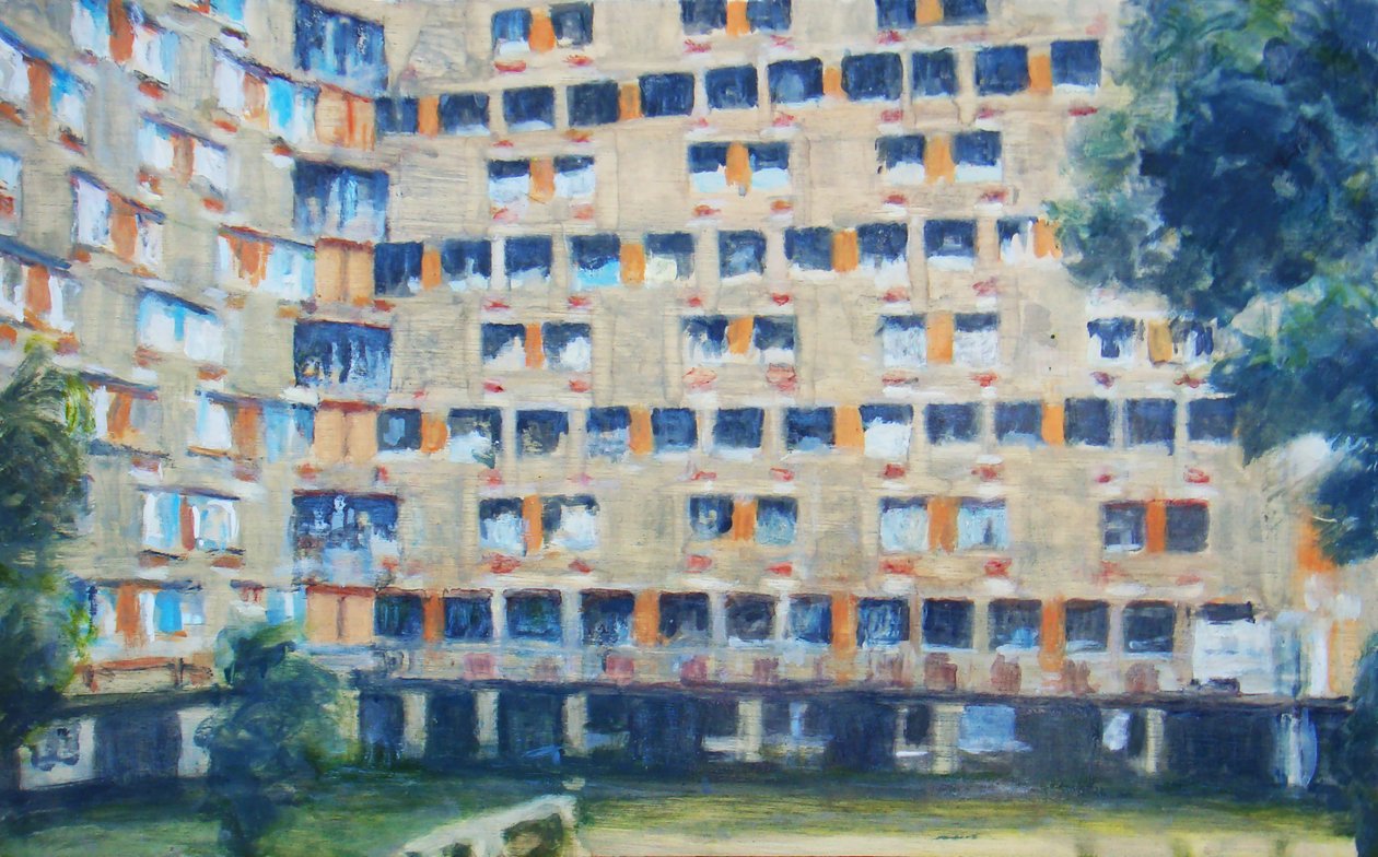 Miejsce do życia 10, 2011 (olej na sklejce) autorstwa Trevor Burgess