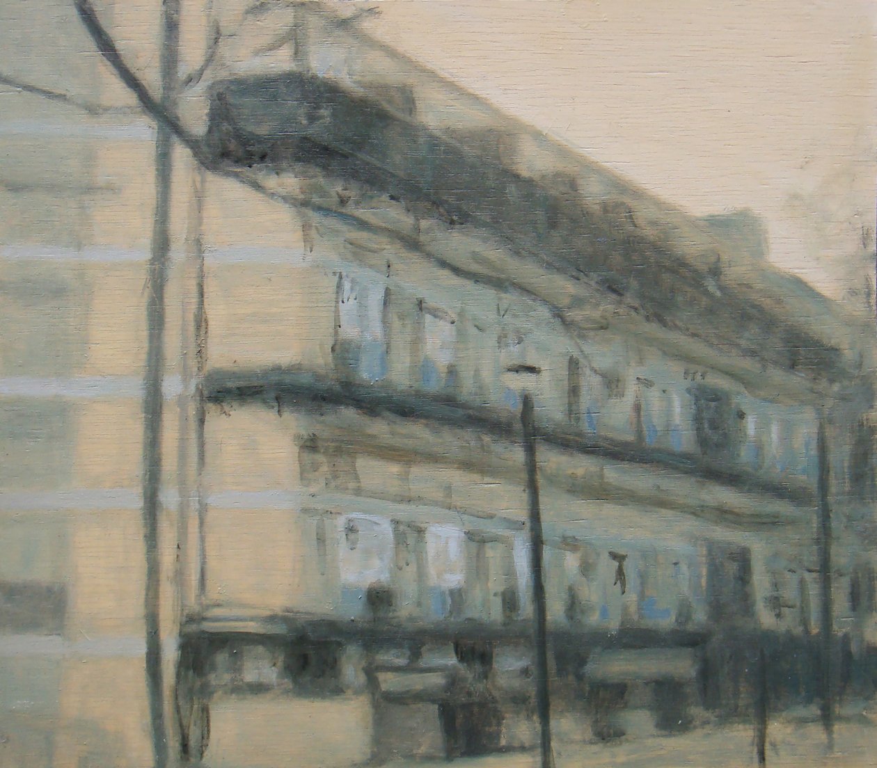 Miejsce do życia 27, 2012 (olej na sklejce) autorstwa Trevor Burgess