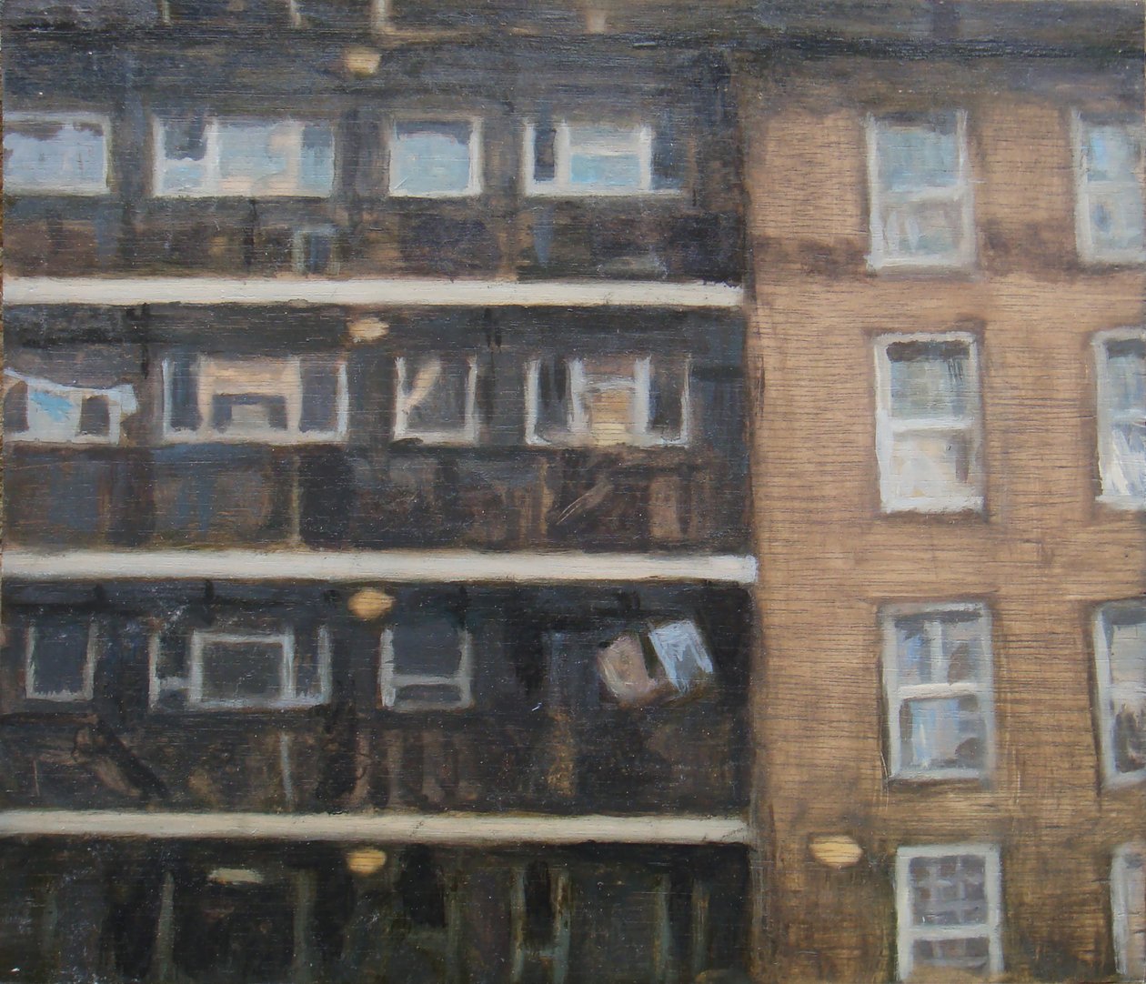 Miejsce do życia 28, 2012 (olej na sklejce) autorstwa Trevor Burgess