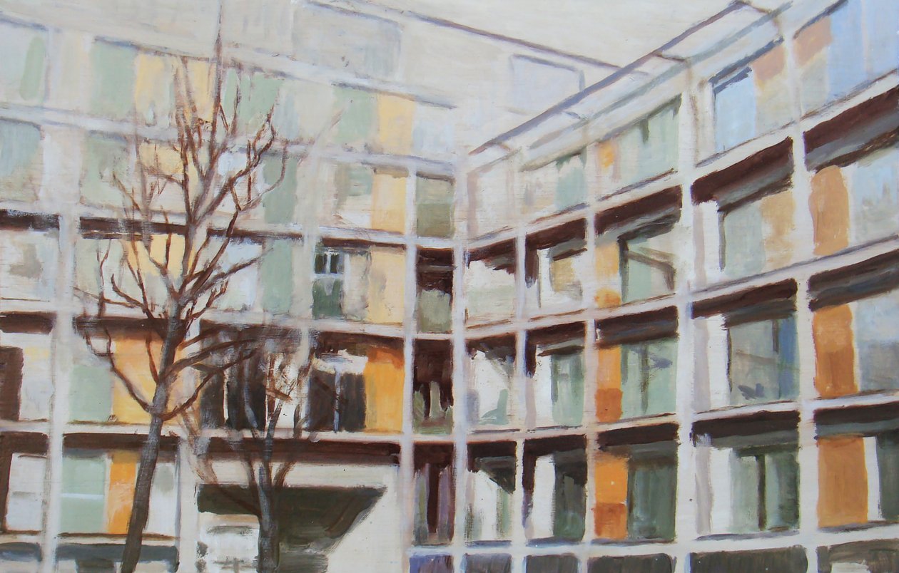 Miejsce do życia 44, 2012 (olej na sklejce) autorstwa Trevor Burgess