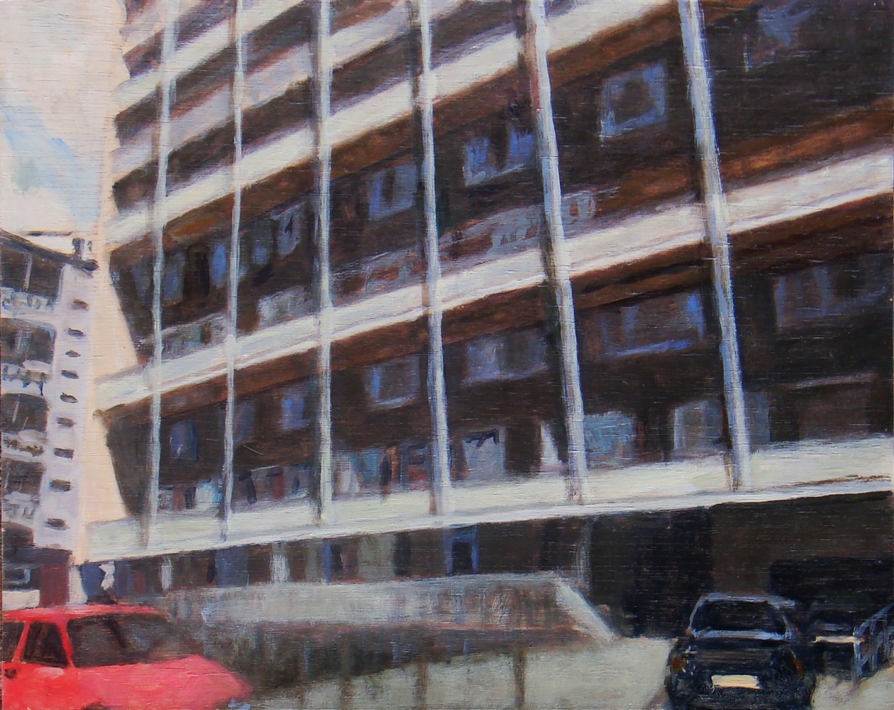 Miejsce do życia 46, 2012 (olej na sklejce) autorstwa Trevor Burgess