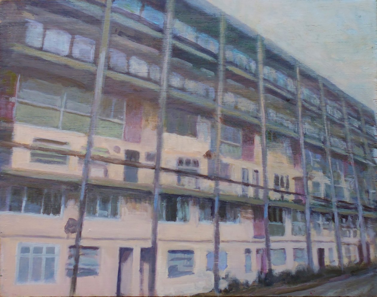 Miejsce do życia 60, 2013 (olej na sklejce) autorstwa Trevor Burgess
