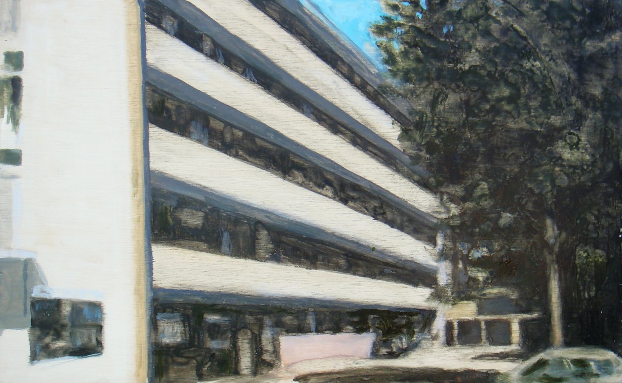 Miejsce do życia 9, 2011 (olej na sklejce) autorstwa Trevor Burgess