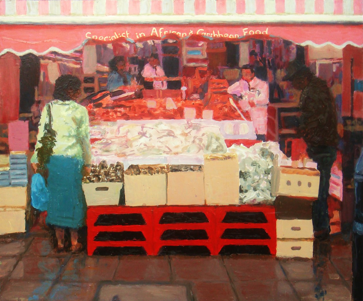 African  Caribbean Food, 2010 (olej na płycie) autorstwa Trevor Burgess
