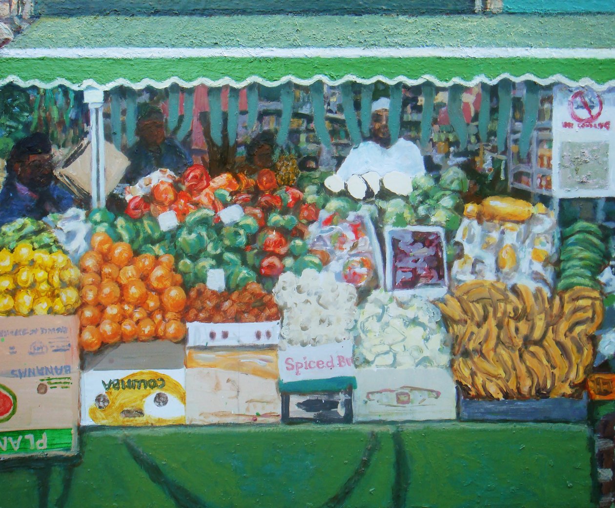 Artykuły spożywcze (Deptford, Londyn), 2011 (olej na płycie) autorstwa Trevor Burgess
