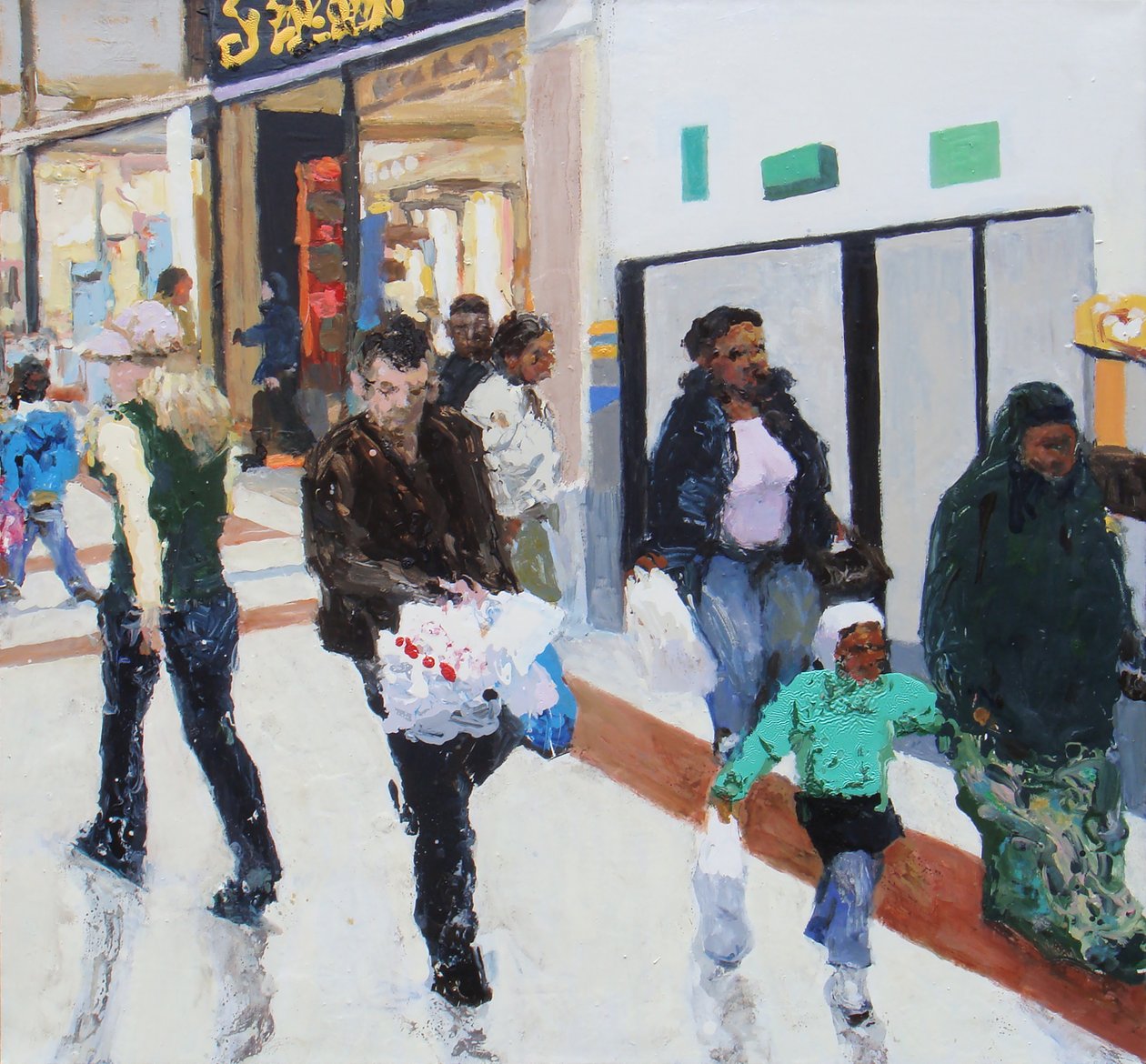 Shoppers 2, 2009 (olej na płótnie) autorstwa Trevor Burgess