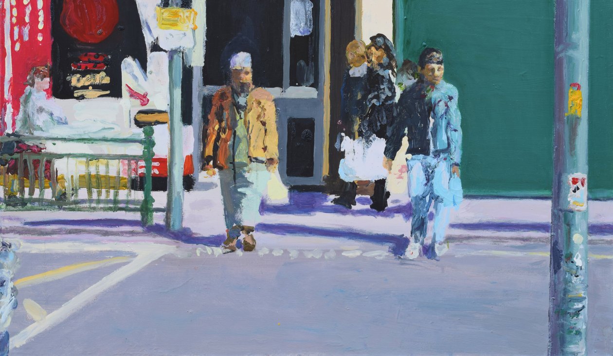 Przejście przez ulicę, 2009 (olej na płótnie) autorstwa Trevor Burgess