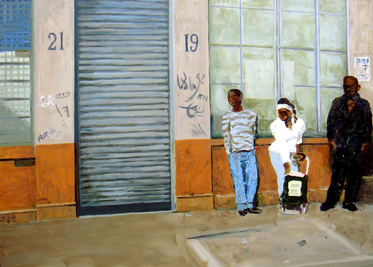 Oczekiwanie, 2009 (olej na płótnie) autorstwa Trevor Burgess