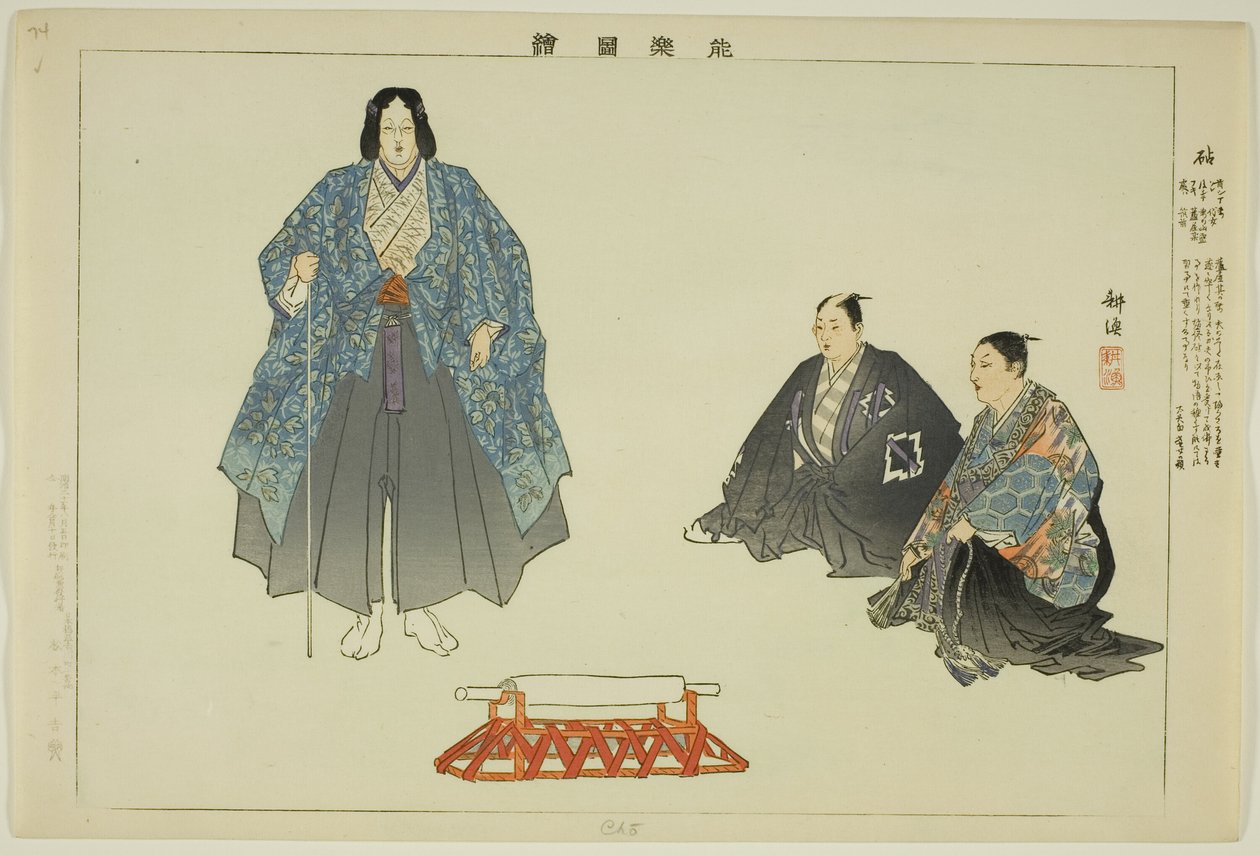 Cho (Ryo?), z serii „Zdjęcia bez występów (Nogaku Zue)” autorstwa Tsukioka Kogyo
