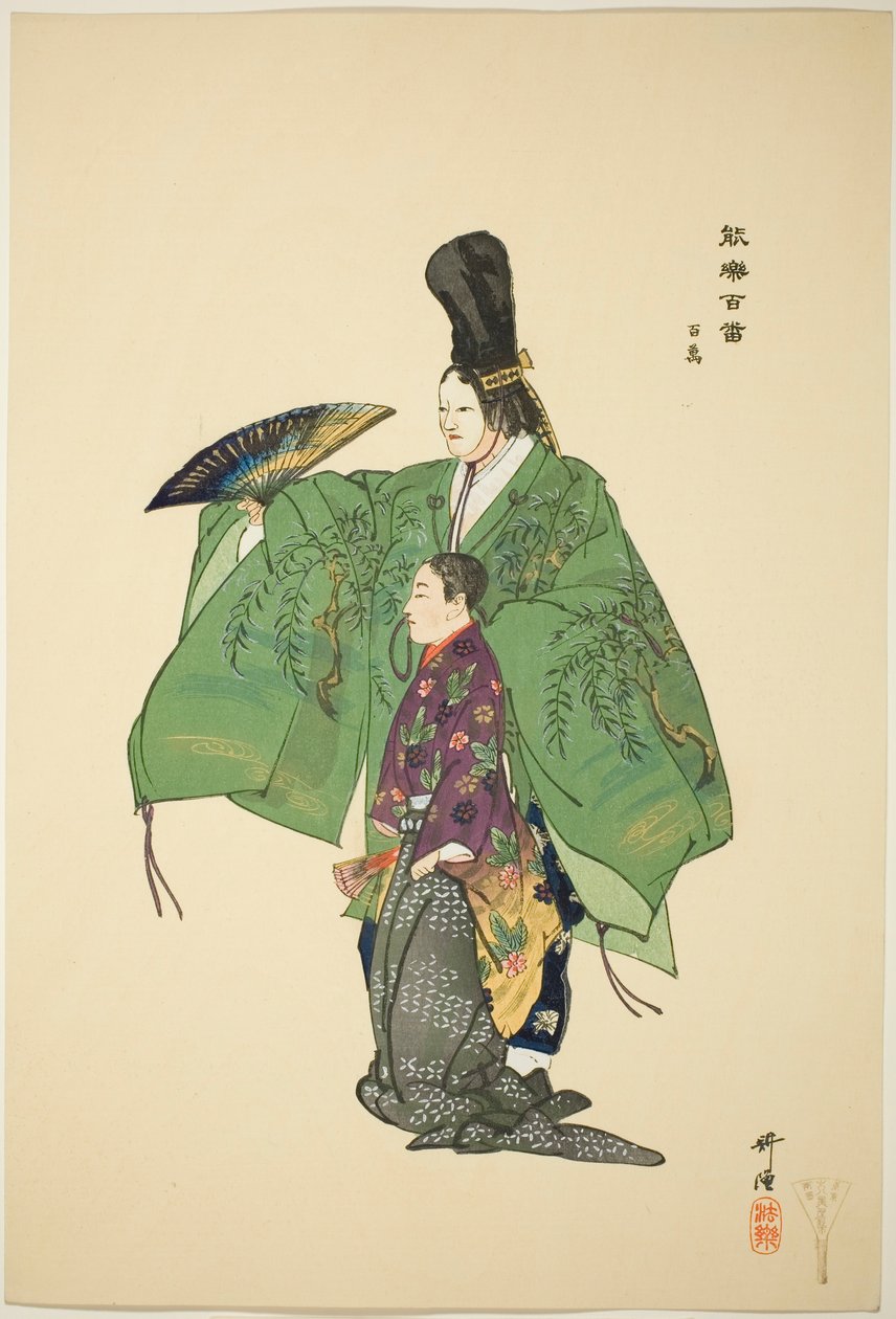 Hyakuman, z serii "One Hundred No Dramas (Nogaku hyakuban)". autorstwa Tsukioka Kogyo