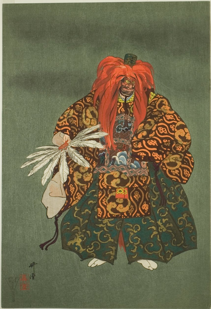 Kurama Tengu, z serii "One Hundred No Dramas (Nogaku hyakuban)". autorstwa Tsukioka Kogyo