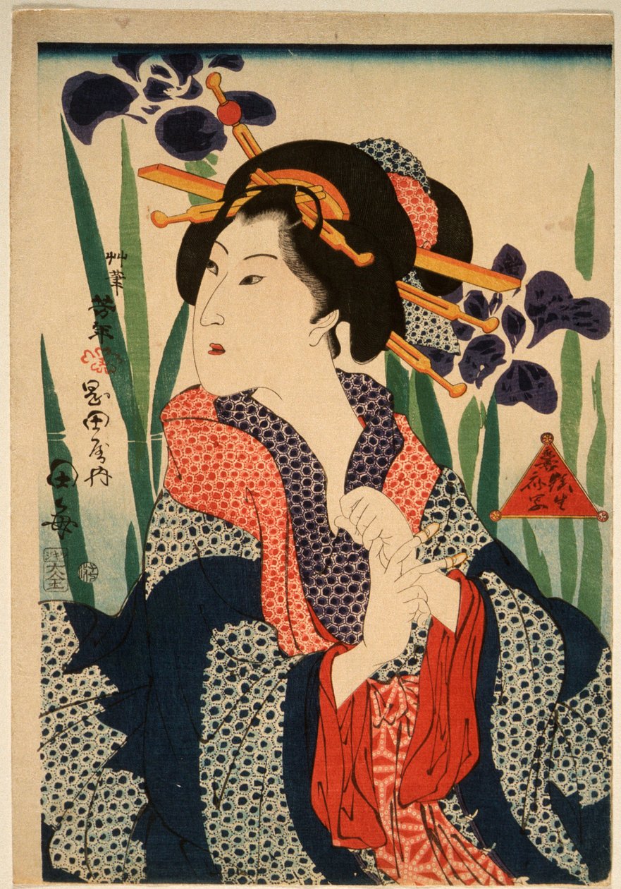 Kurtyzana Taume autorstwa Tsukioka Yoshitoshi