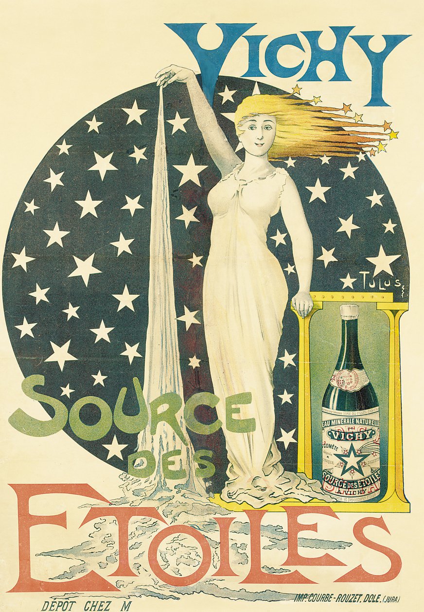 Vichy, Źródło gwiazd, ok. 1900 (kolor lito) autorstwa Tulus Tulus