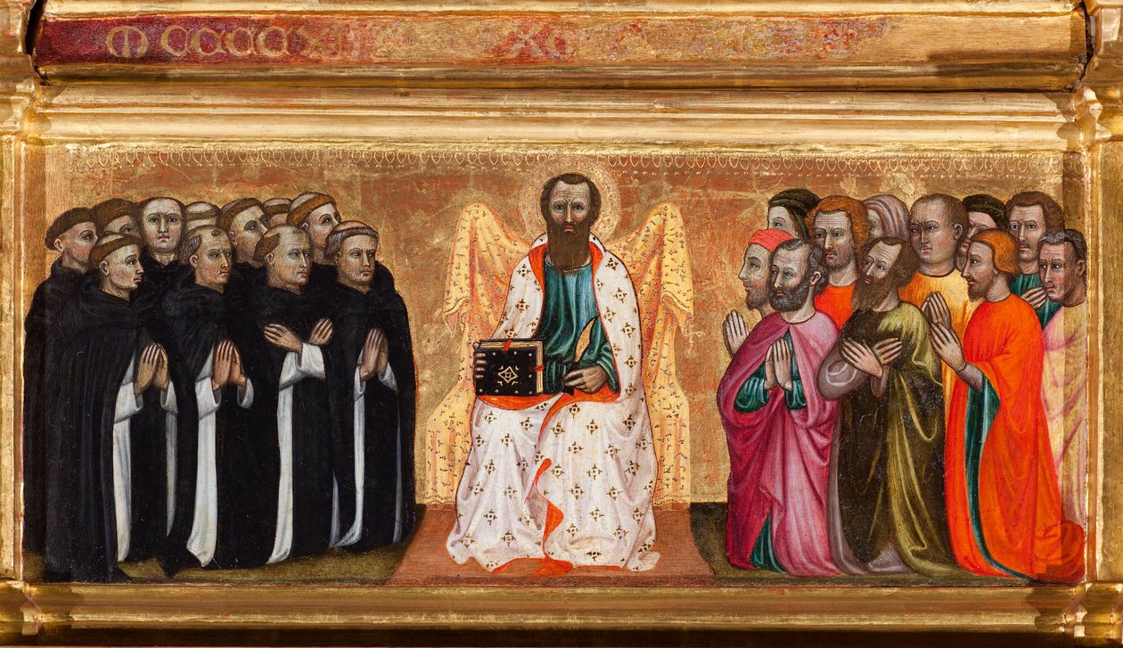 Predella z życiem św. Bartłomieja, od Matki Boskiej z Dzieciątkiem w otoczeniu aniołów i świętych (olej na desce autorstwa Turino Vanni