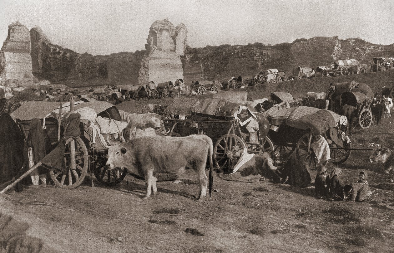 Obóz uchodźców tureckich, 1912 autorstwa Turkish Photographer