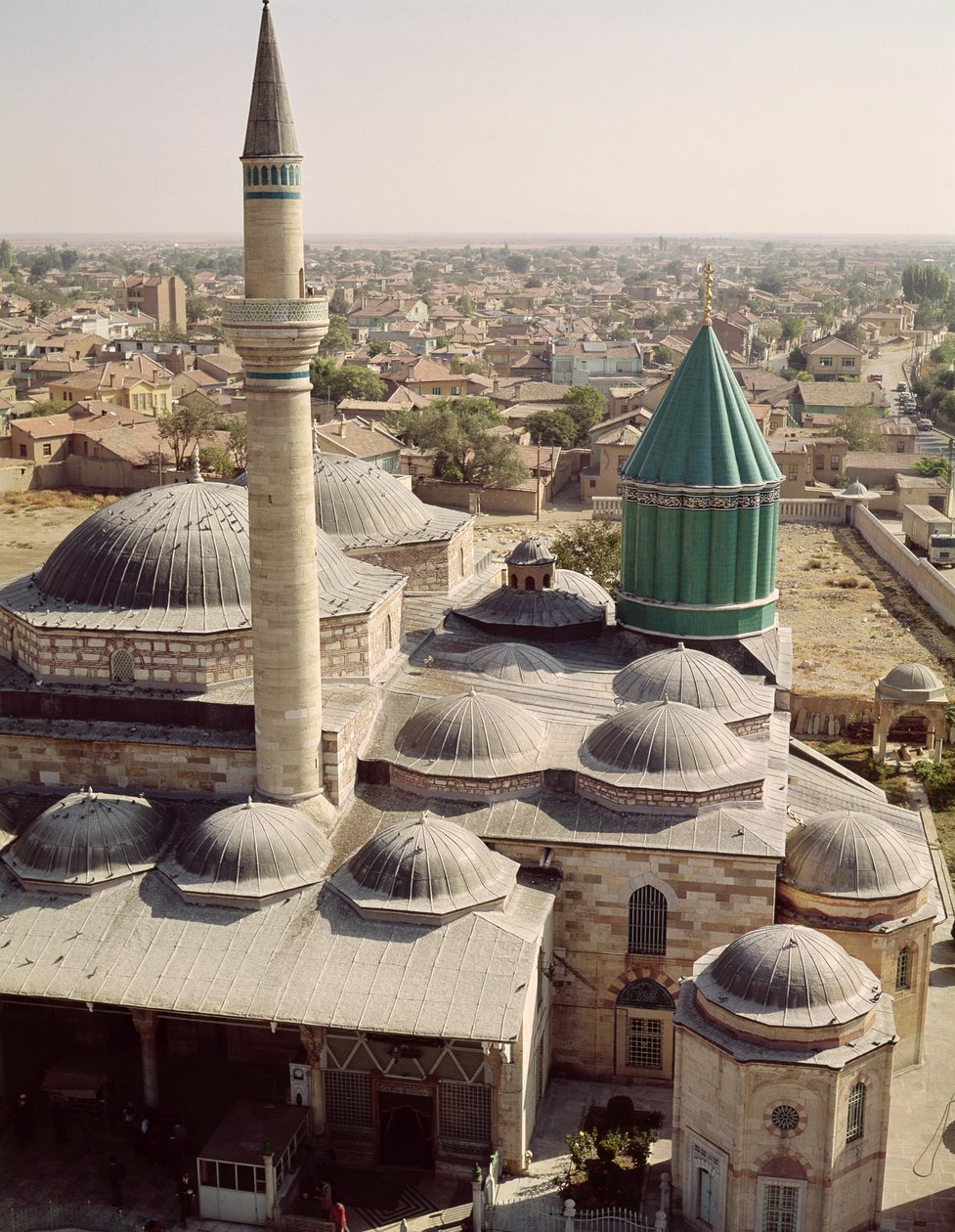 Widok z lotu ptaka na Mevlana Tekke (klasztor naszego Mistrza) autorstwa Turkish School