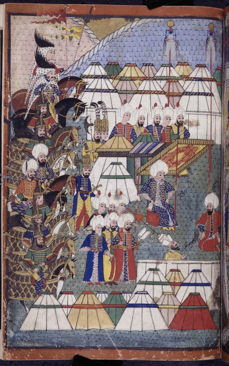 Dodać. 22011 f.199, Lala Mustafa Pasza w obozie po zwycięstwie w Kars-Nusretname, z 