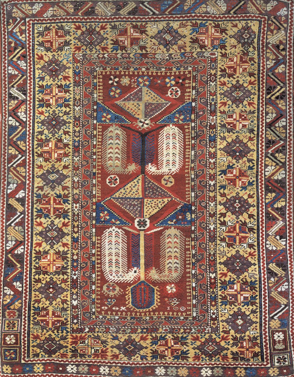Zbliżenie dywanu modlitewnego Melas, Anatolia, Turcja autorstwa Turkish School