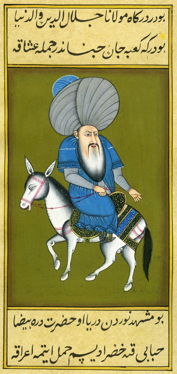 Nasreddin Hodja jedzie na koniu do tyłu autorstwa Turkish School