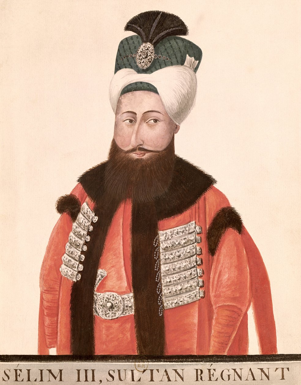 Sułtan Selim III (1761-1808) XVIII-XIX w. (wc na papierze) autorstwa Turkish School