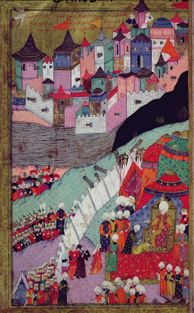 TSM H.1524 Atak na Belgrad w 1521 r., z „Nazwiska hunername” Lokmana, 1588 (gwasz na papierze) (patrz także 182449) autorstwa Turkish School