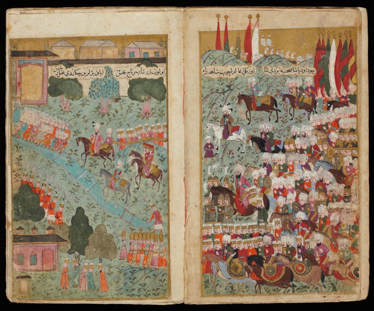 Mehmed III przybywa na czele zwycięskiej armii w Stambule z obozu rękopisu Mehmeda III autorstwa Turkish master