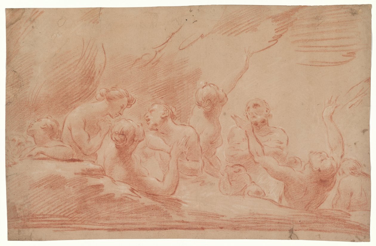 Seelen im Fegefeuer, Studie für Der selige Johannes Burali bittet die selige Jungfrau, für die Seelen im Fegefeuer zu intervenieren, San Bartolomeo, Bologna autorstwa Ubaldo Gandolfi