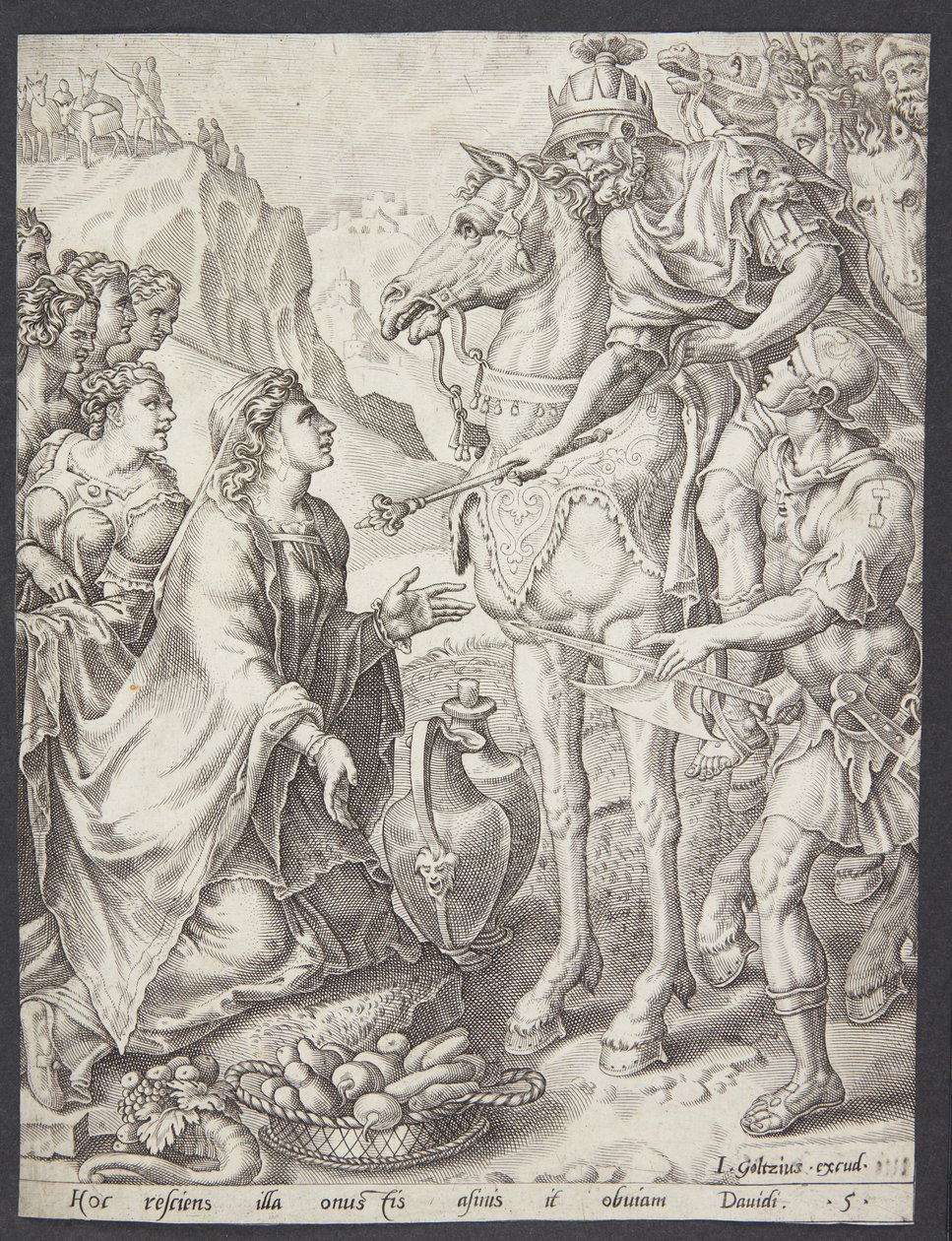 Abigail kojący David autorstwa Ubekendt efter Maarten van Heemskerck