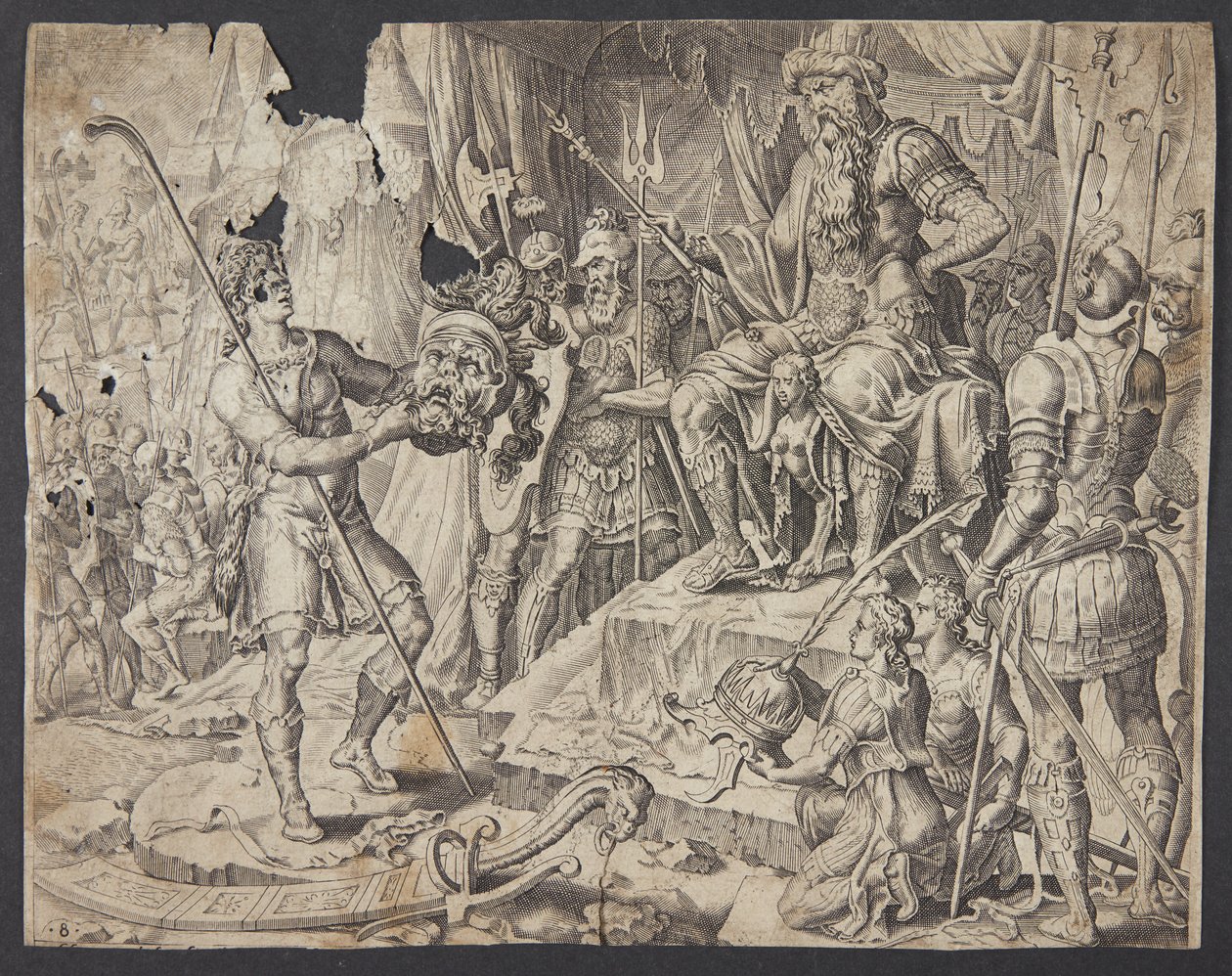 Dawid odcina głowę Goliatowi autorstwa Ubekendt efter Maarten van Heemskerck