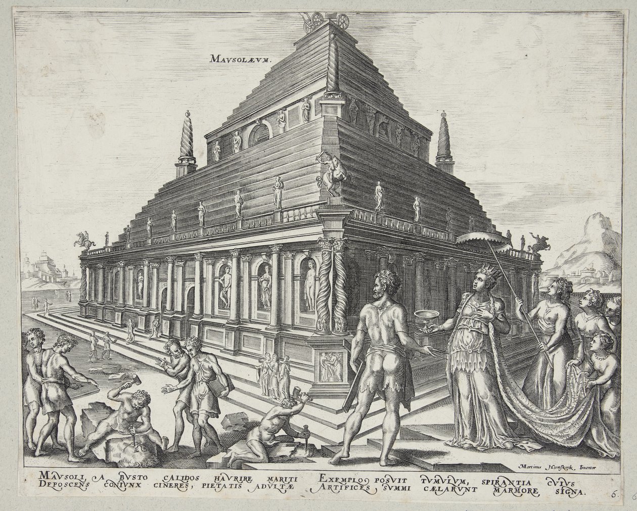 Osiem cudów świata autorstwa Ubekendt efter Philips Galle efter Maarten van Heemskerck