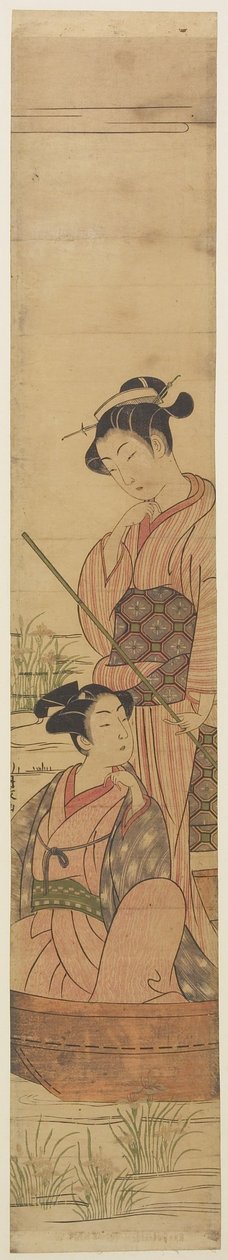 Młoda para w łodzi pod księżycem, ok. 1770-72 autorstwa Uchimasa