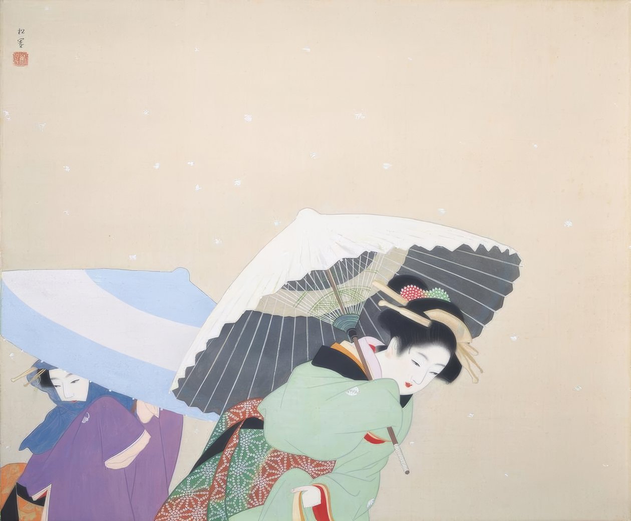Duże płatki śniegu autorstwa Uemura Shoen